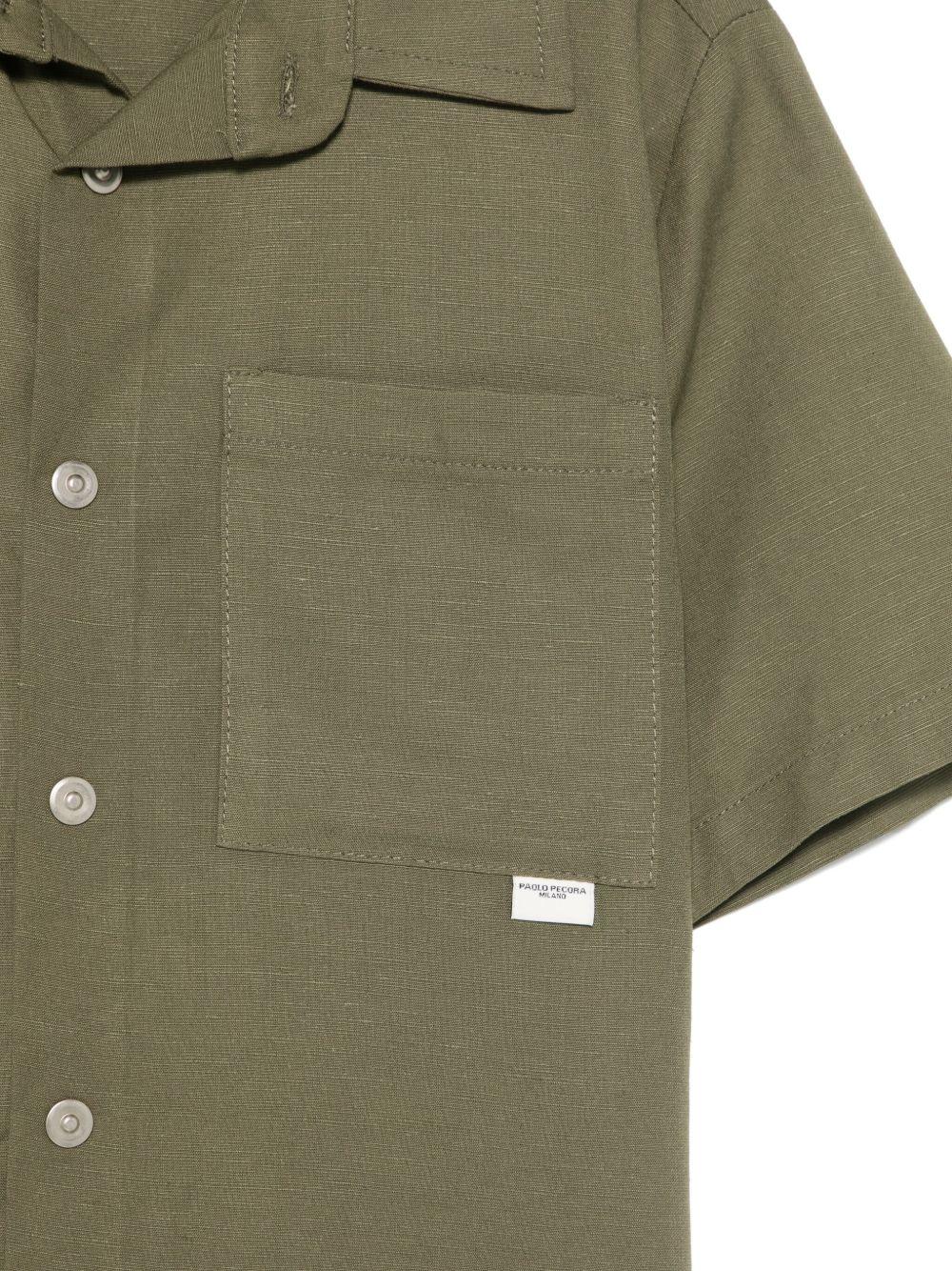 Camicia a maniche corte per bambino Paolo Pecora Kids verde con orlo curvo - Image 3