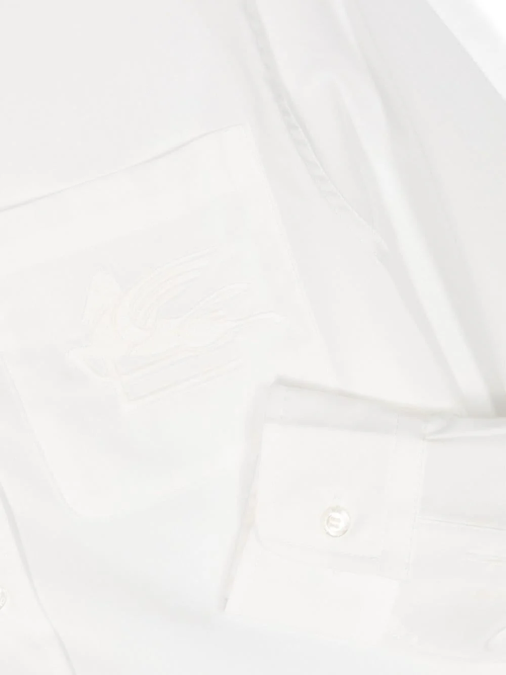 Camicia con logo ricamato per bambino ETRO KIDS bianco con orlo curvo - Image 3