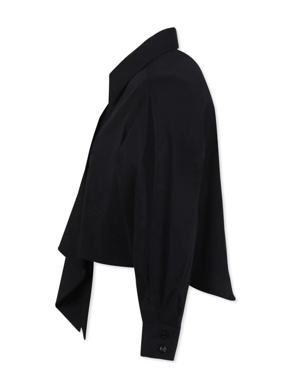Camicia con ruches per bambina MSGM Kids nero con colletto classico - Image 2