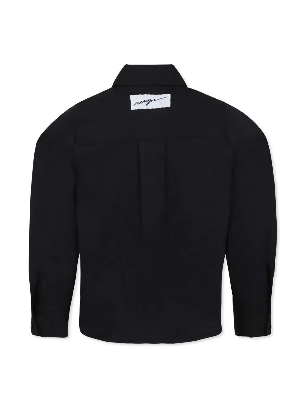 Camicia con ruches per bambina MSGM Kids nero con colletto classico - Image 3