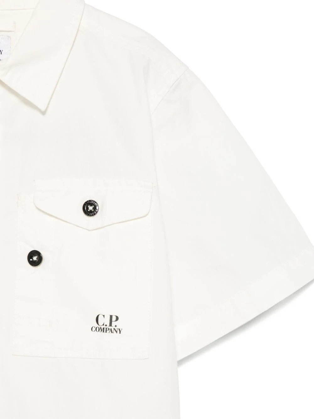 Camicia con stampa per bambino C.P. Company Kids bianco con colletto a punta - Image 3