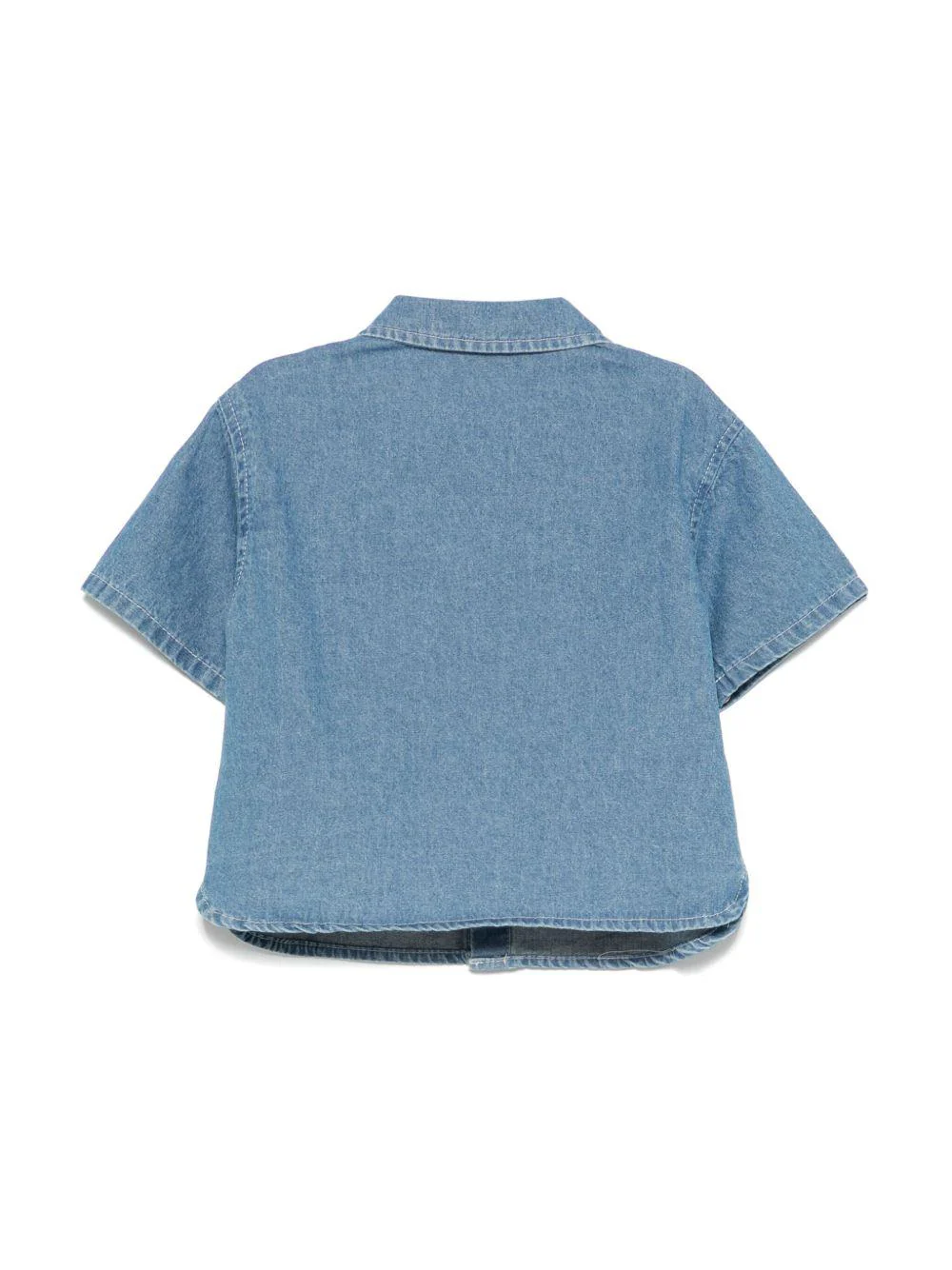 Camicia denim per neonato Moschino Kids indaco con chiusura con bottoni - Image 3