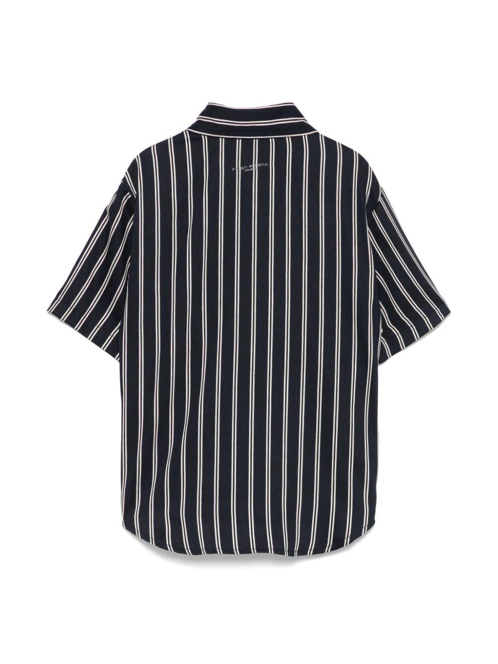 Camicia gessata per bambino Paolo Pecora Kids blu con colletto classico - Image 2