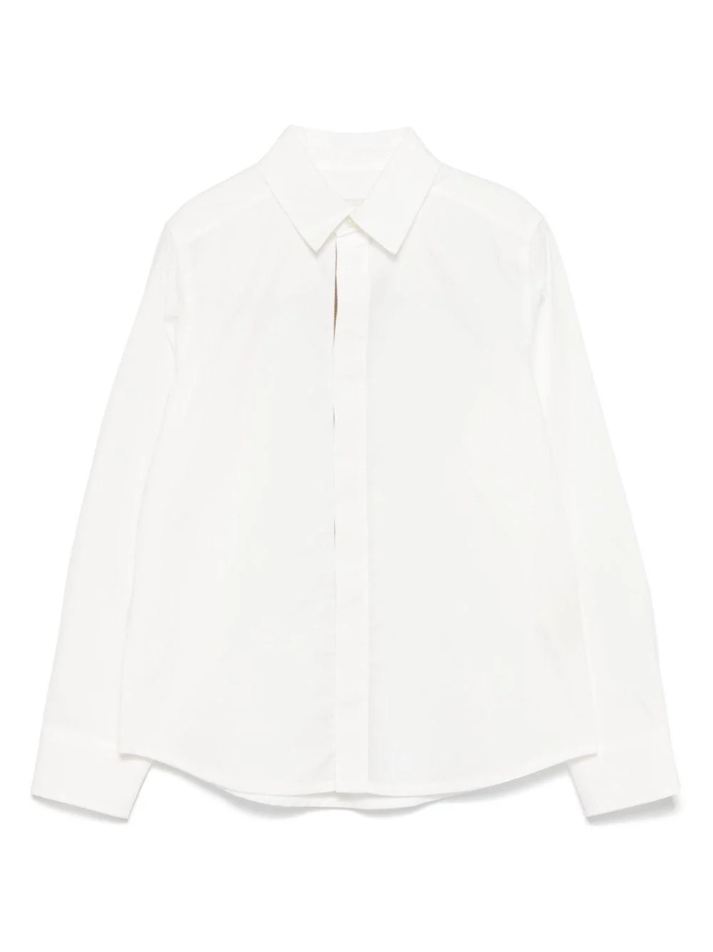 Camicia junior in popeline per bambino Fendi Kids bianco con colletto classico