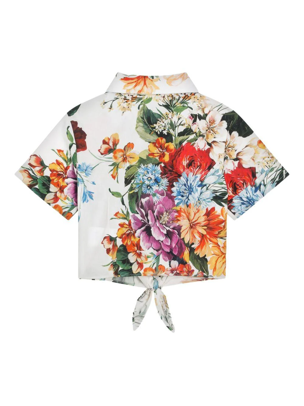 Camicia per bambina Dolce & Gabbana Kids bianco in cotone a fiori - Image 2