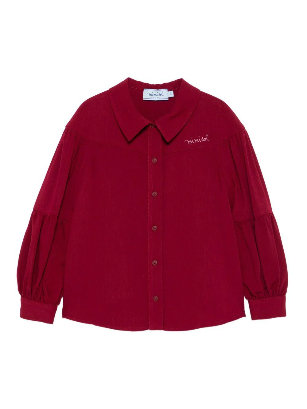 Camicia per bambina Mi Mi Sol rosso colletto stile polo