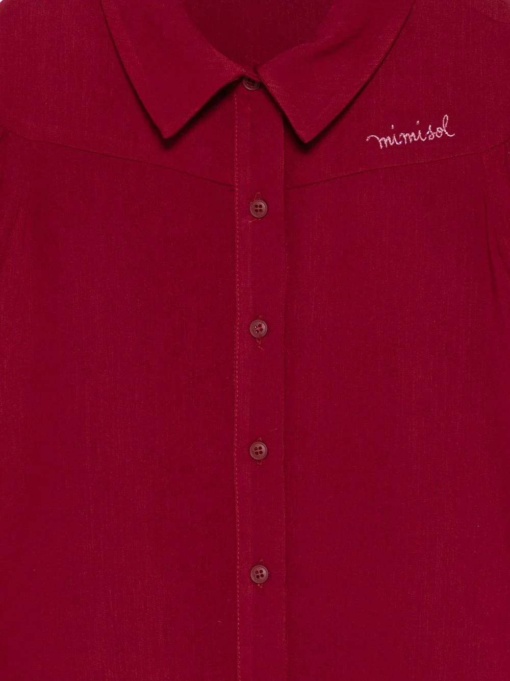 Camicia per bambina Mi Mi Sol rosso colletto stile polo - Image 2