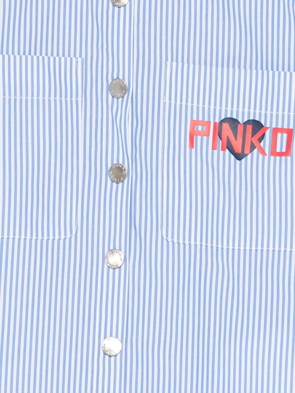 Camicia per bambina Pinko Kids azzurra con stampa con logo - Image 3