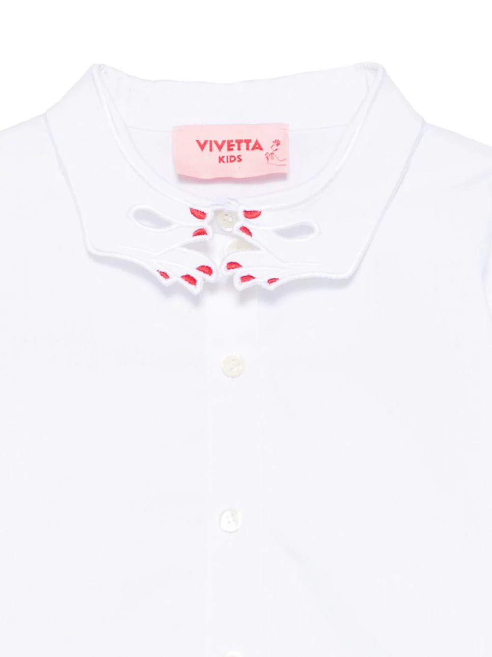 Camicia per bambina Vivetta bianco con design ricamato - Image 2