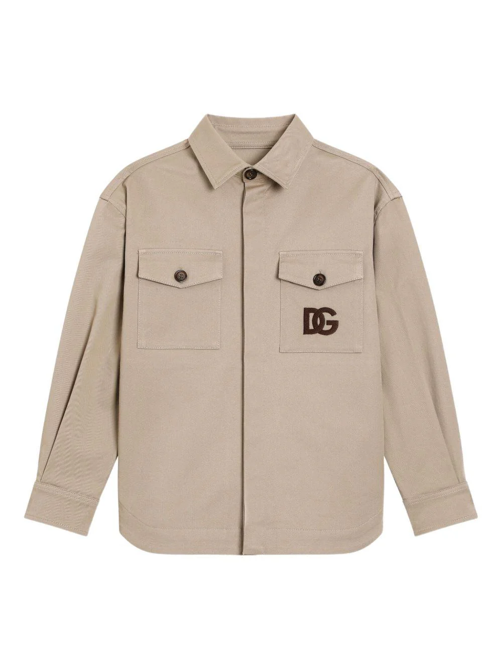 Camicia per bambini Dolce & Gabbana Kids beige con chiusura frontale con zip