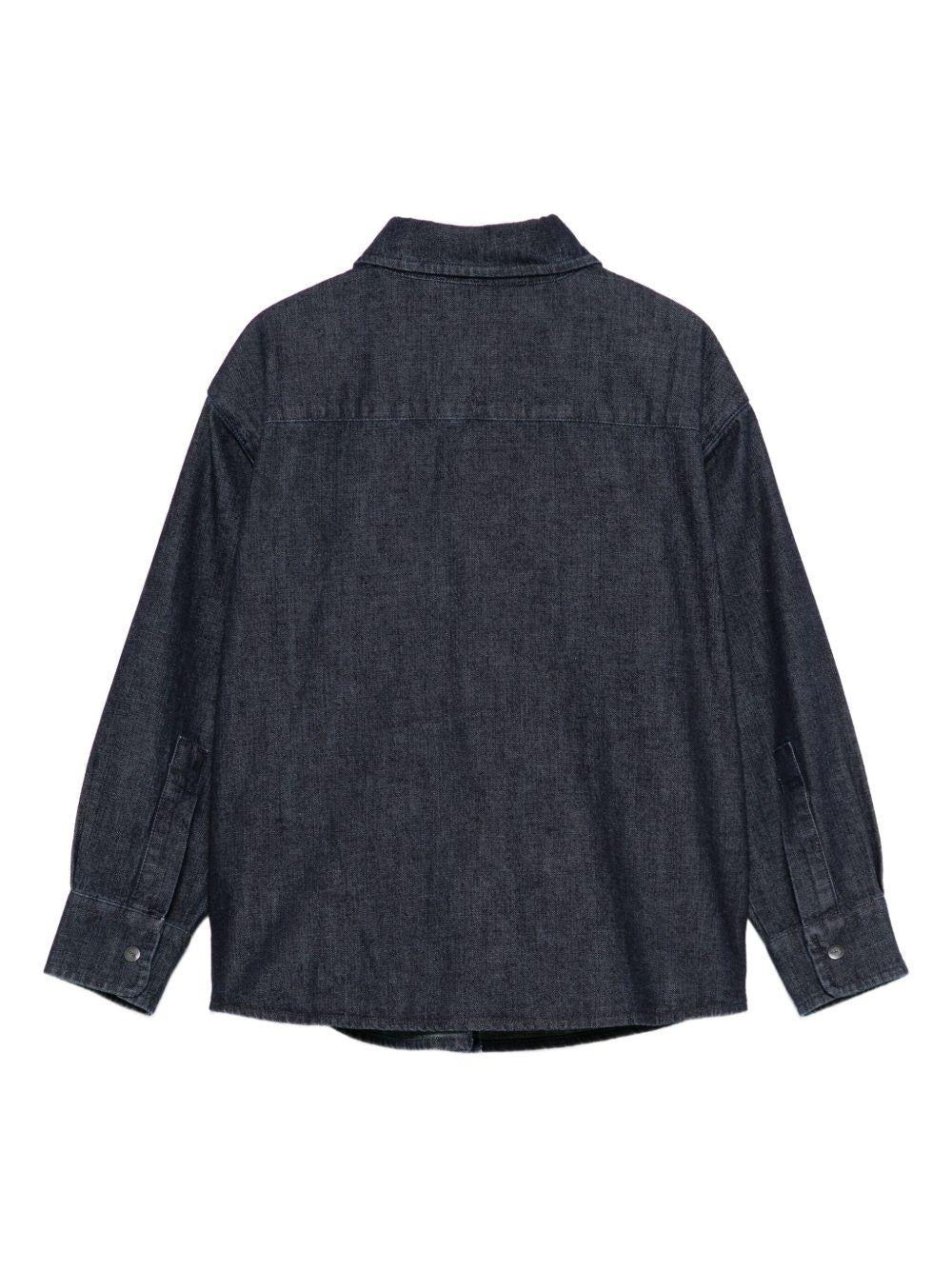 Camicia per bambino Aspesi Kids denim con doppia tasca - Image 3