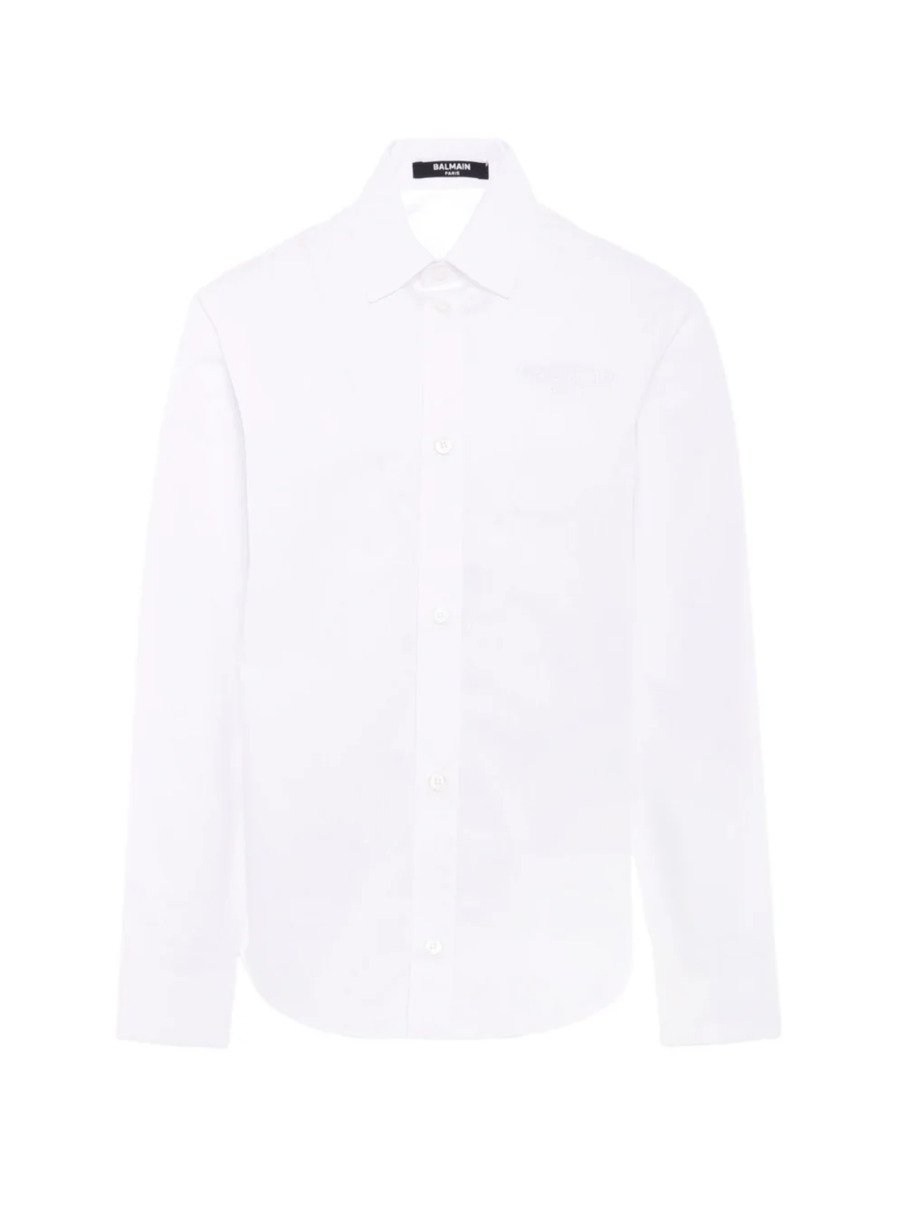 Camicia per bambino Balmain Kids bianca con logo ricamato