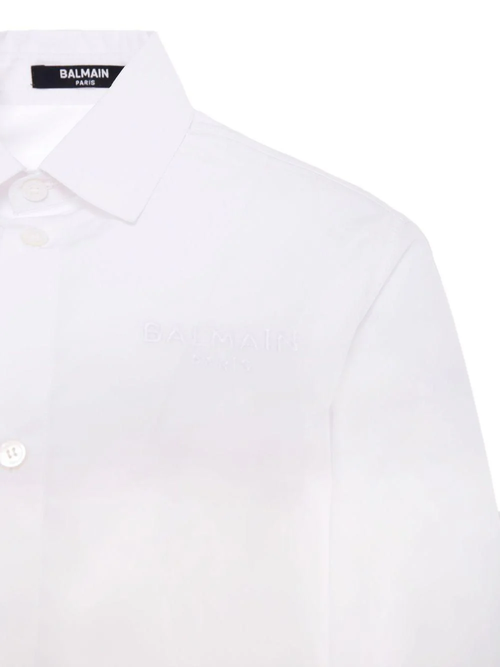 Camicia per bambino Balmain Kids bianca con logo ricamato - Image 2