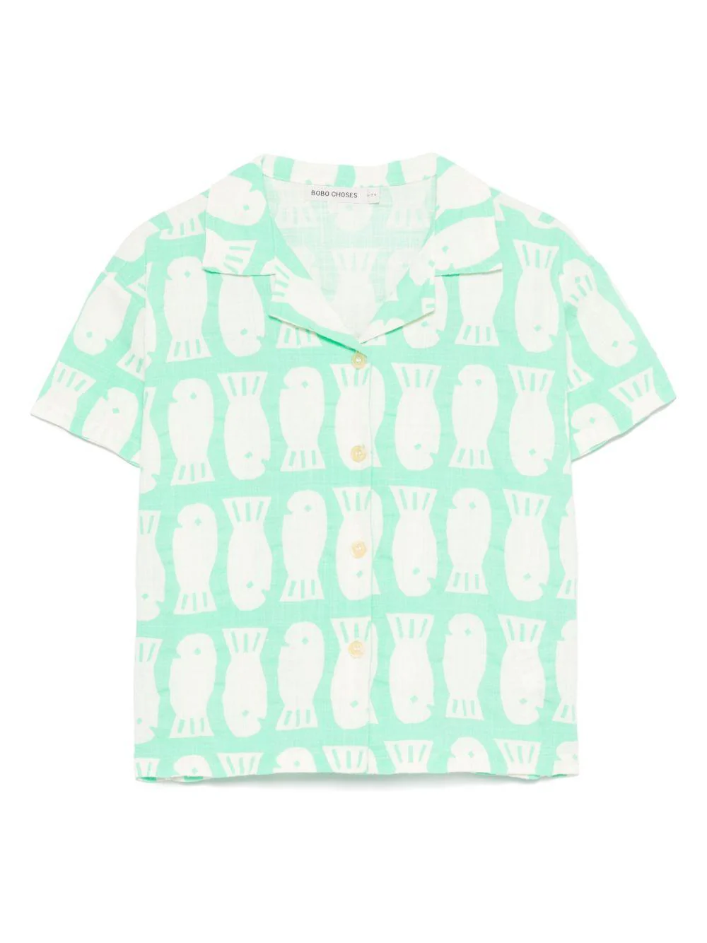 Camicia per bambino Bobo Choses Lucky Fish verde con stampa grafica