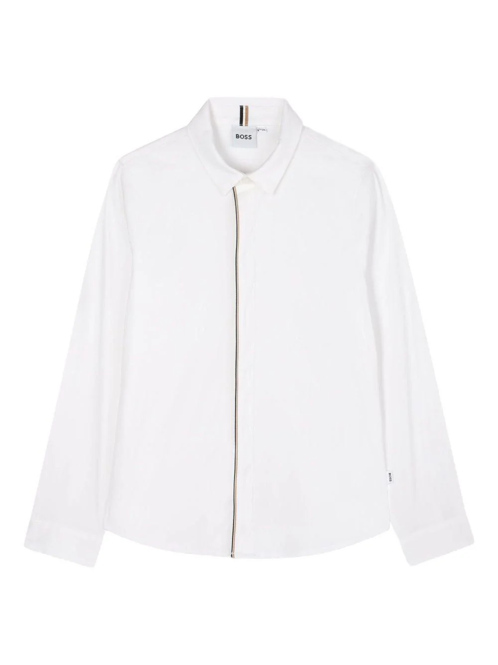 Camicia per bambino BOSS Kids bianca con chiusura con zip
