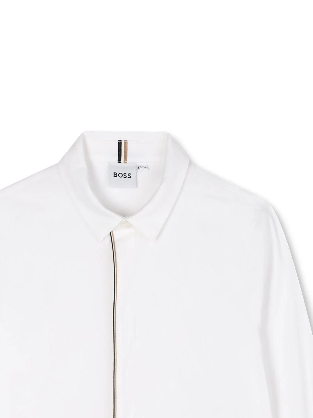 Camicia per bambino BOSS Kids bianca con chiusura con zip - Image 3