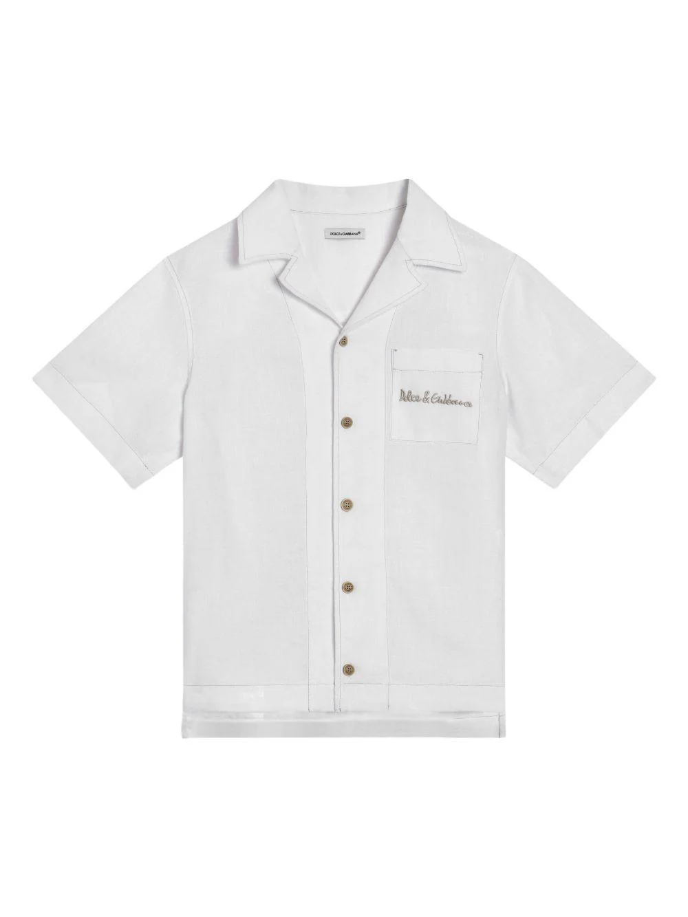 Camicia per bambino Dolce & Gabbana Kids bianco con ricamo