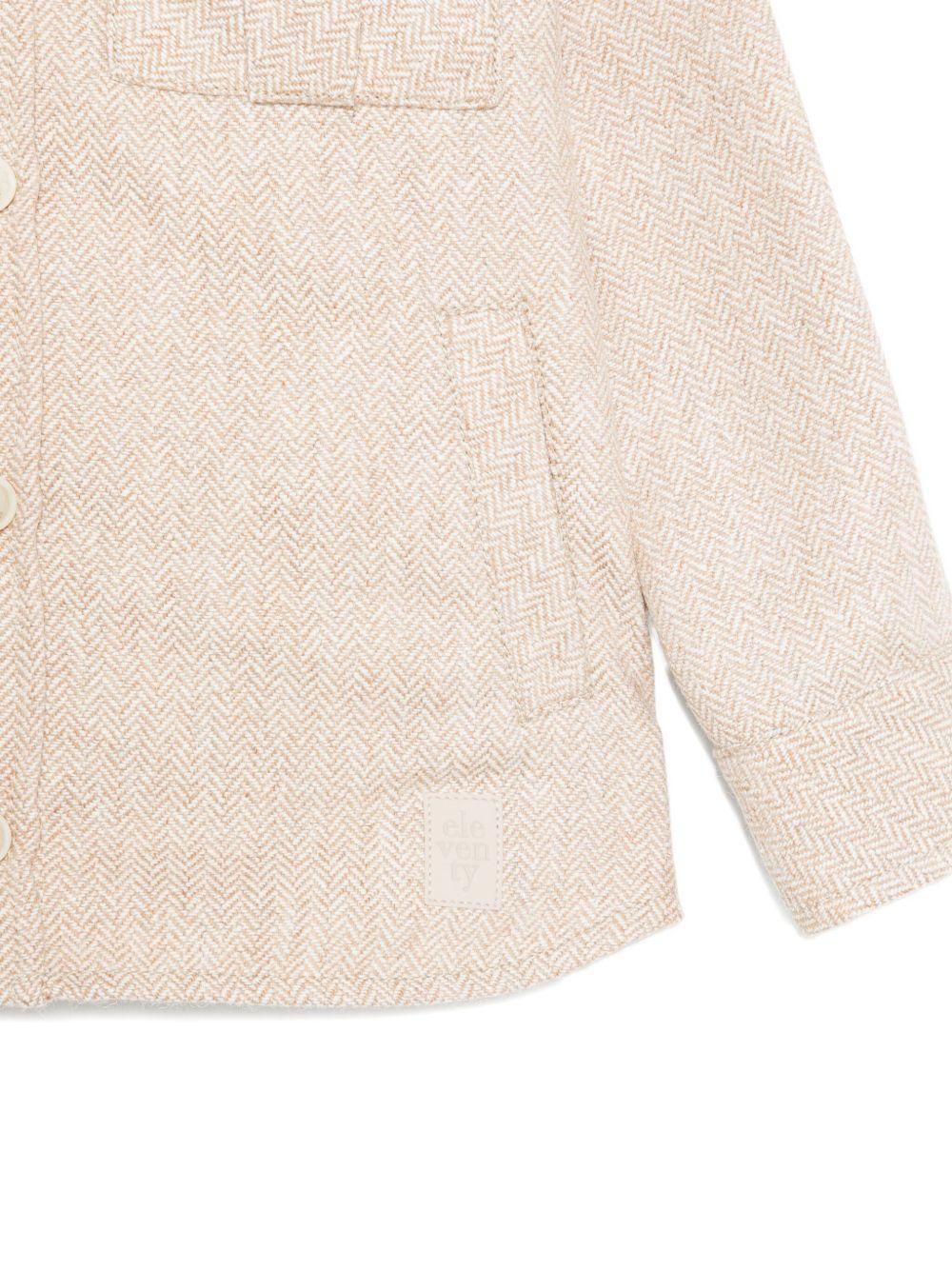 Camicia per bambino Eleventy Kids beige con motivo pied-de-poule - Image 3