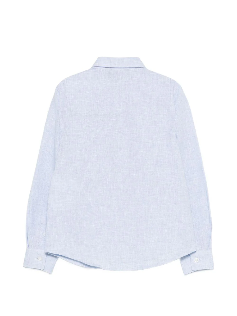 Camicia per bambino Emporio Armani Kids azzurra con logo aquila ricamato - Image 2