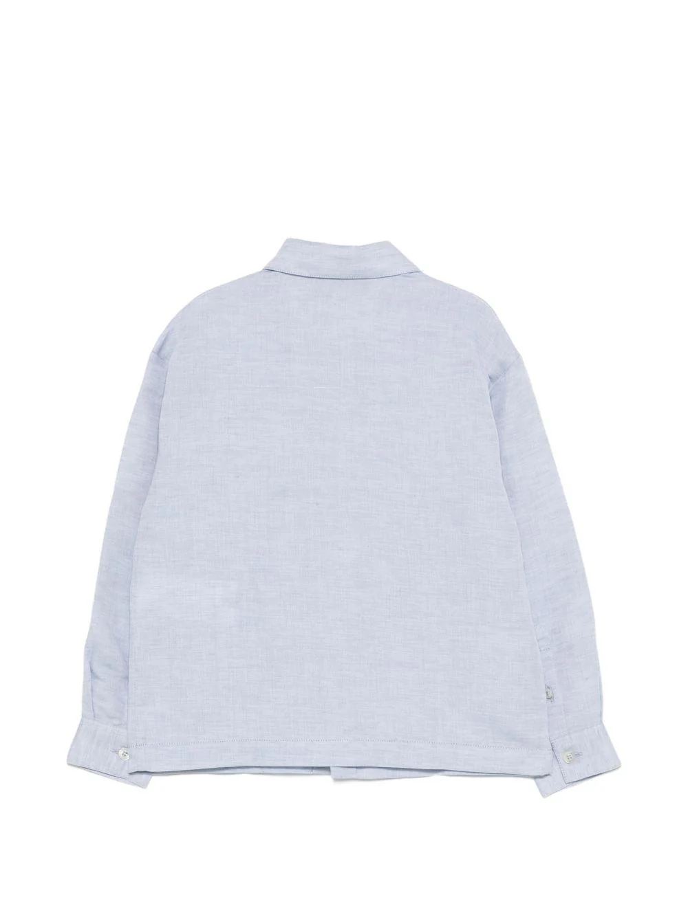 Camicia per bambino Emporio Armani Kids azzurra con logo ricamato sul davanti - Image 3