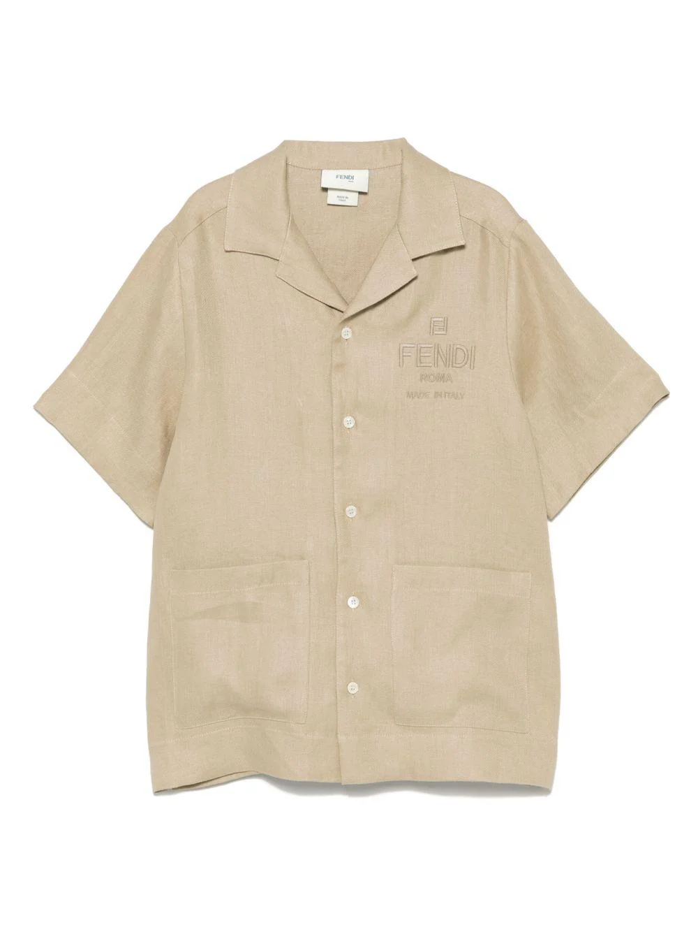 Camicia per bambino Fendi Kids beige con ricamo