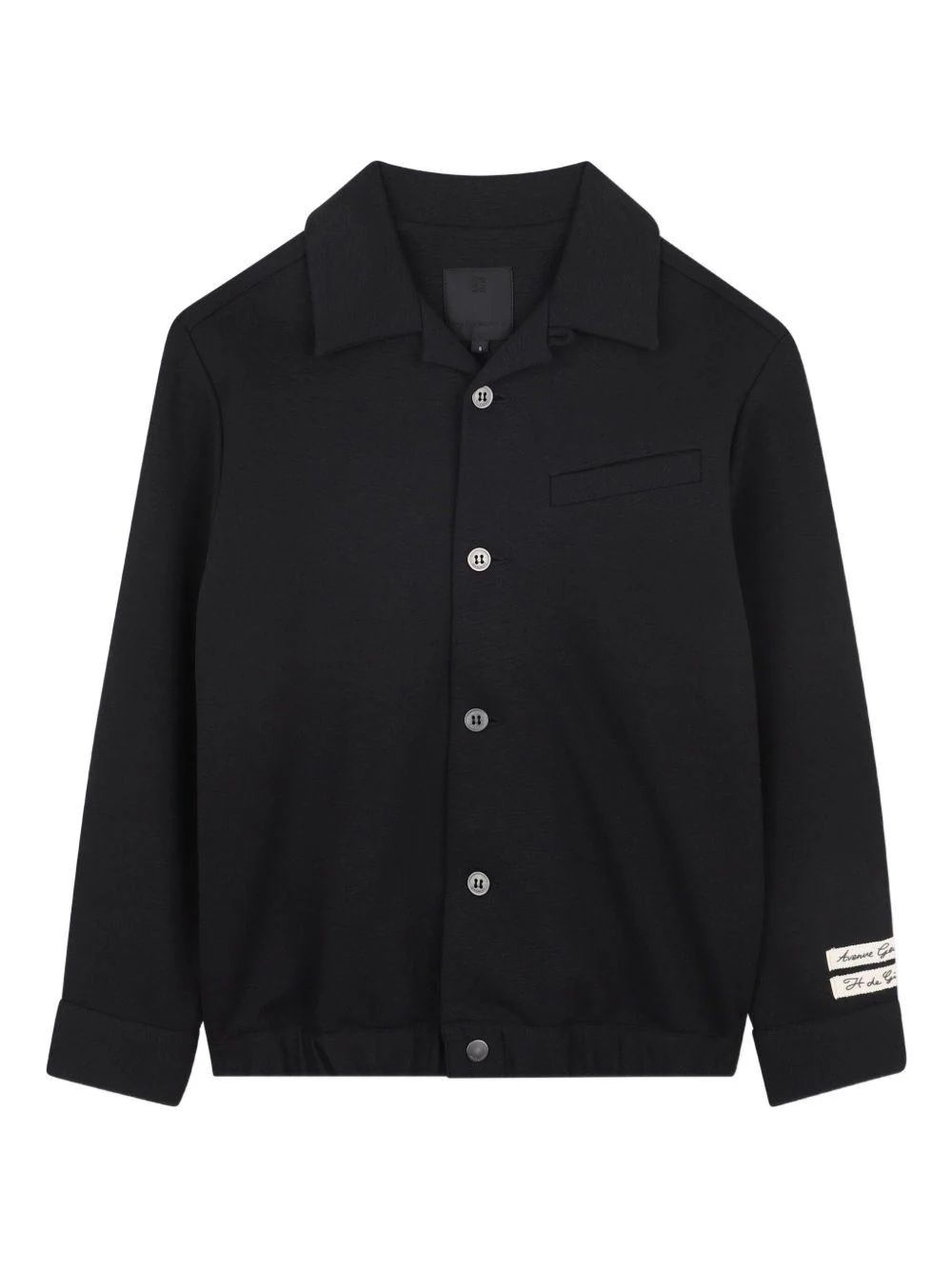 Camicia per bambino Givenchy Kids nera con applicazione con logo a contrasto