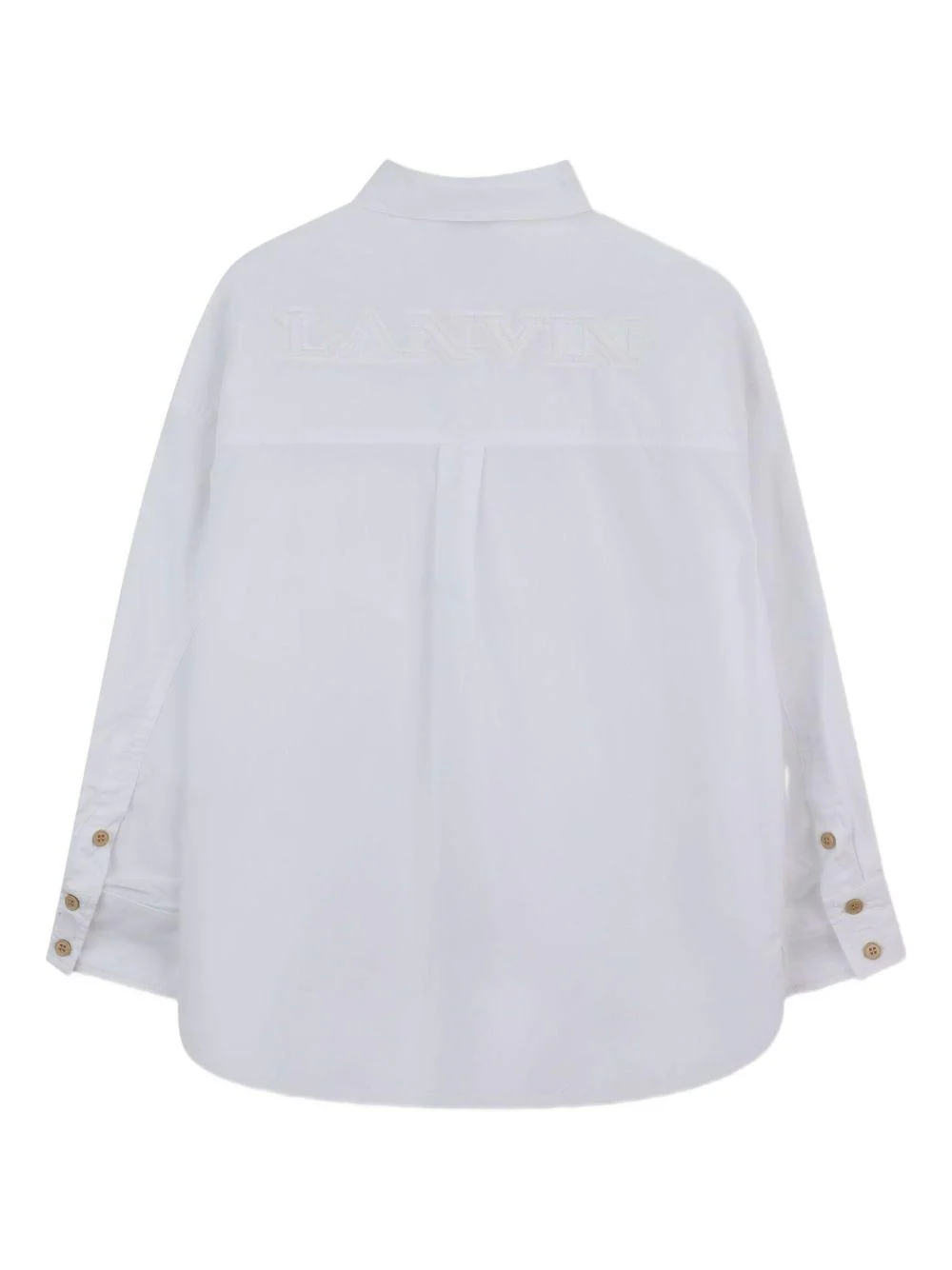 Camicia per bambino Lanvin Enfant bianca con logo ricamato sul retro - Image 2