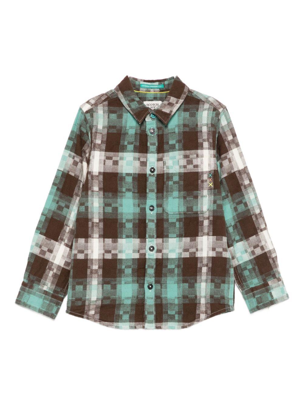Camicia per bambino Scotch & Soda Kids verde con motivo a quadri