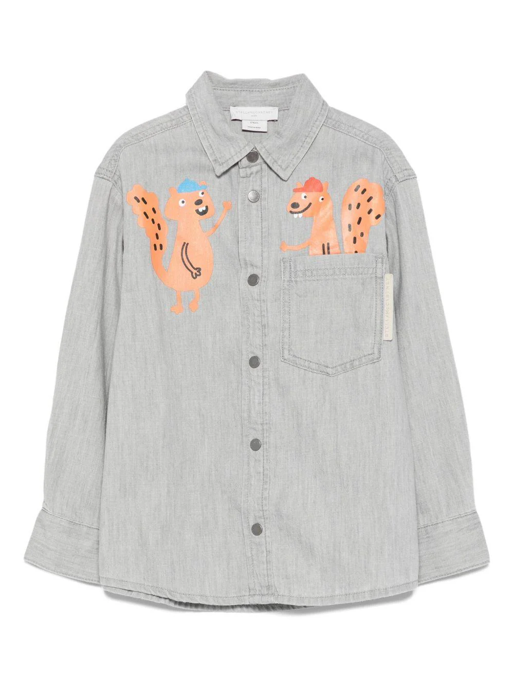 Camicia per bambino Stella McCartney Kids grigio con stampa scoiattolo