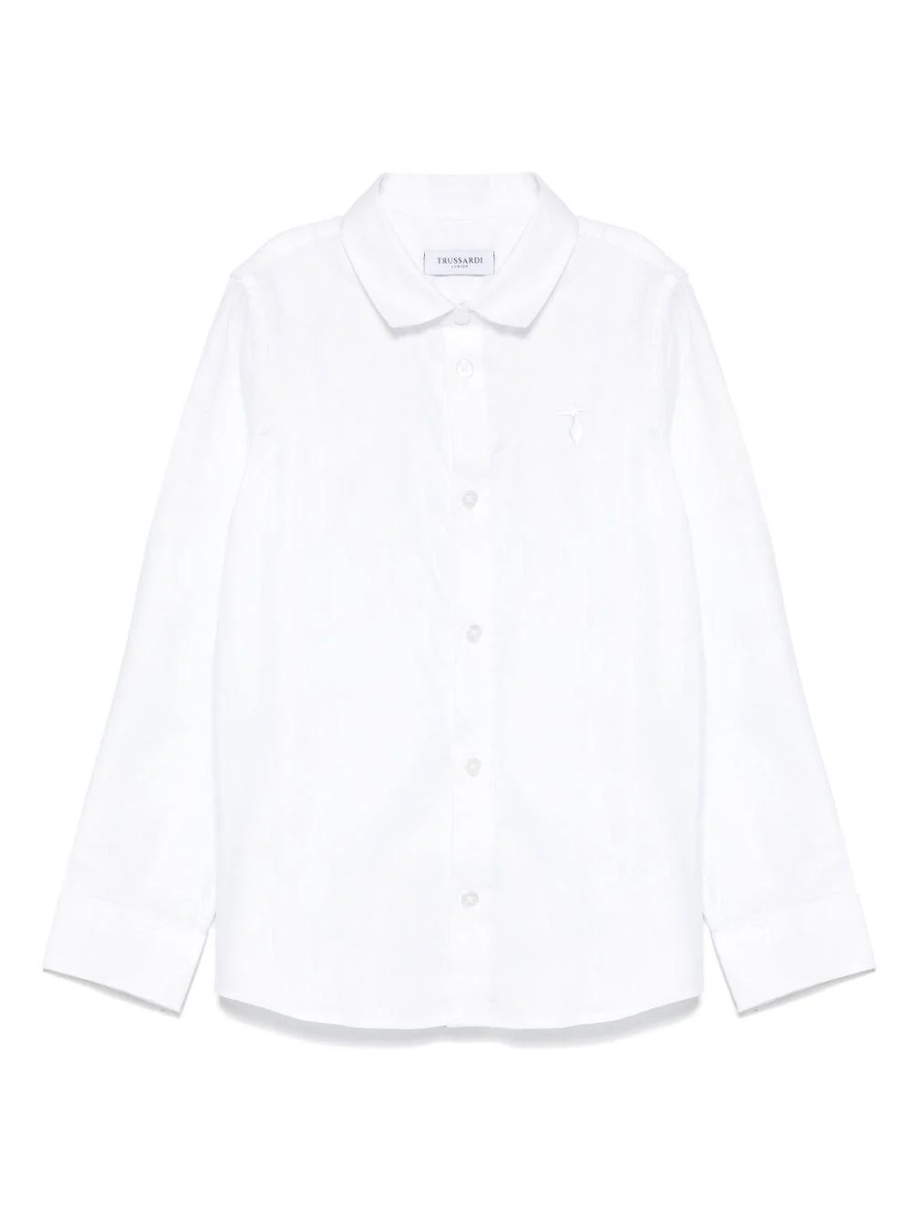 Camicia per bambino Trussardi Junior bianca con colletto ricamato