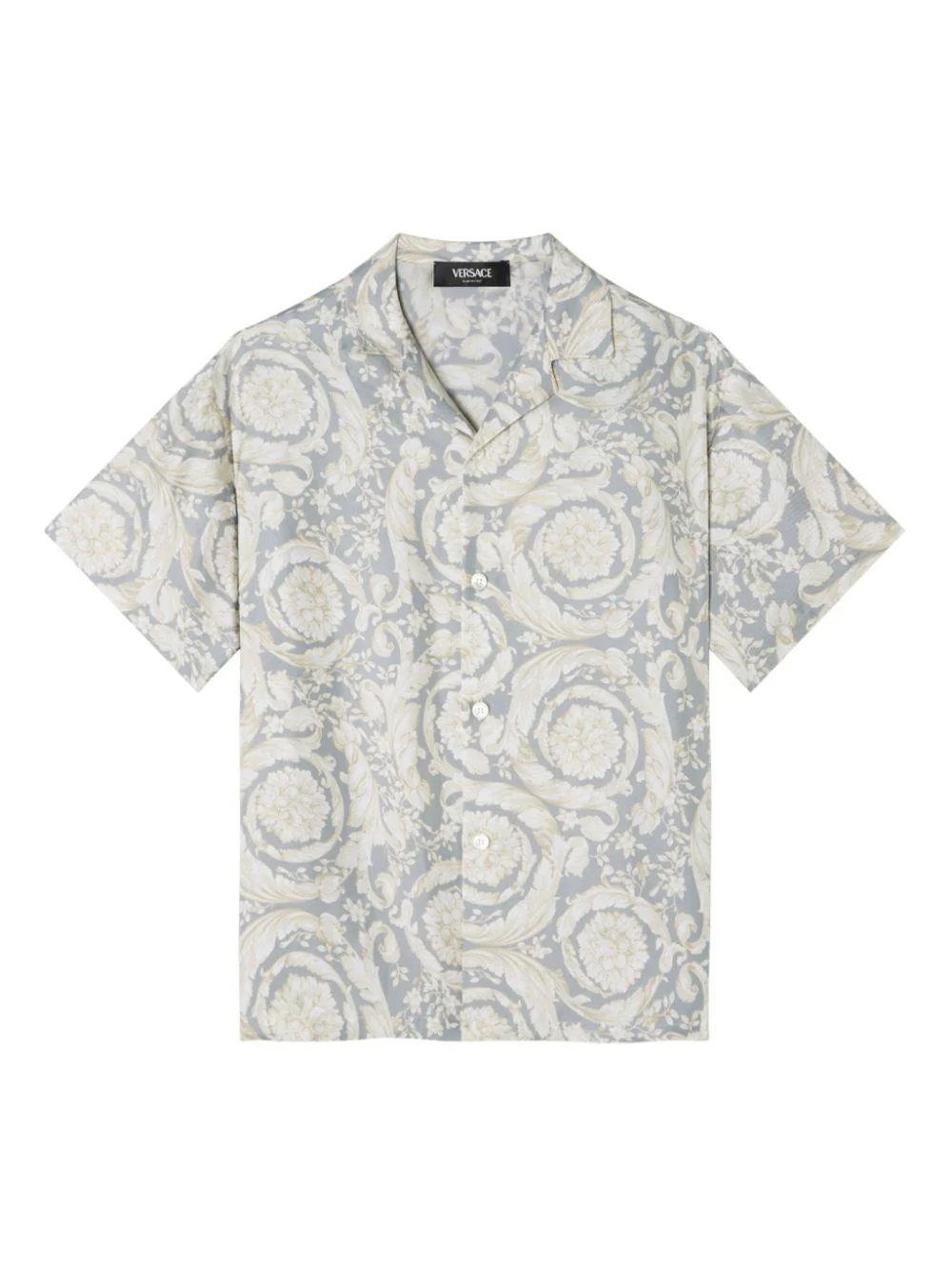 Camicia per bambino Versace Kids grigio con stampa Barocco