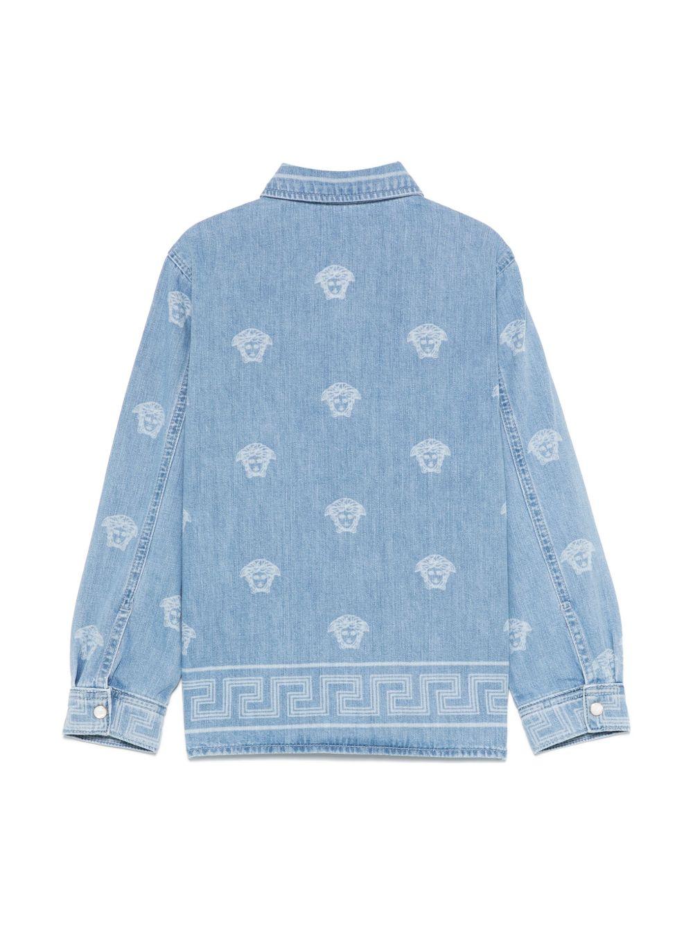Camicia per bambino Versace Kids Medusa in denim con stampa - Image 3