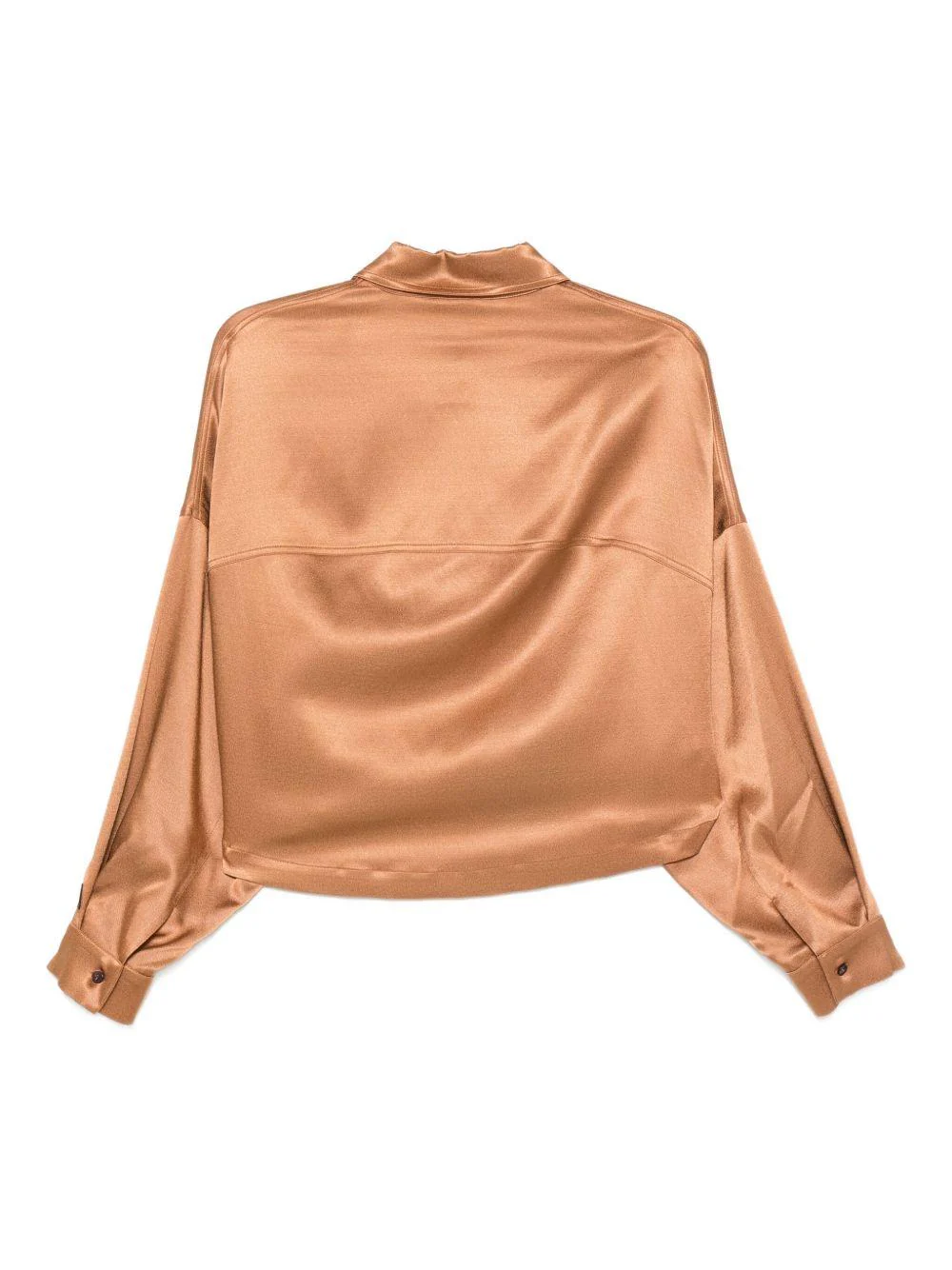Camicia per donna Alysi marrone con lunghezza crop - Image 2
