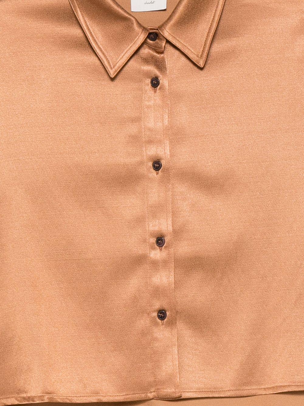 Camicia per donna Alysi marrone con lunghezza crop - Image 3