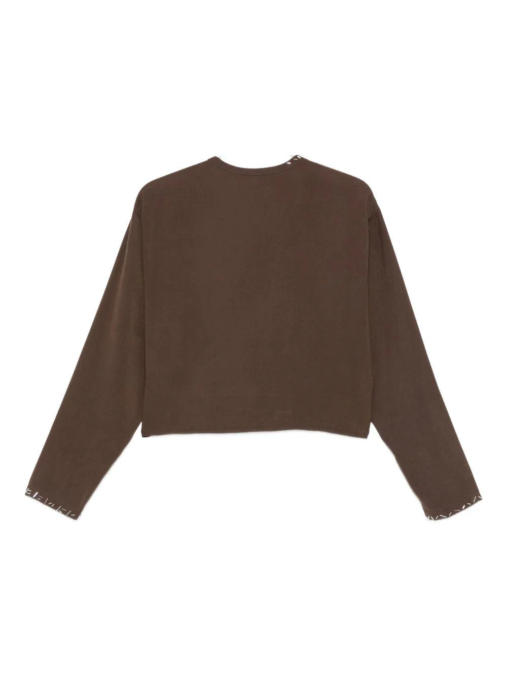 Camicia per donna ALYSI marrone con rifiniture ricamate - Image 2