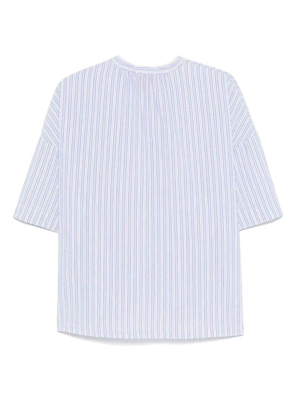 Camicia per donna Merci azzurro a righe con colletto alla coreana - Image 2