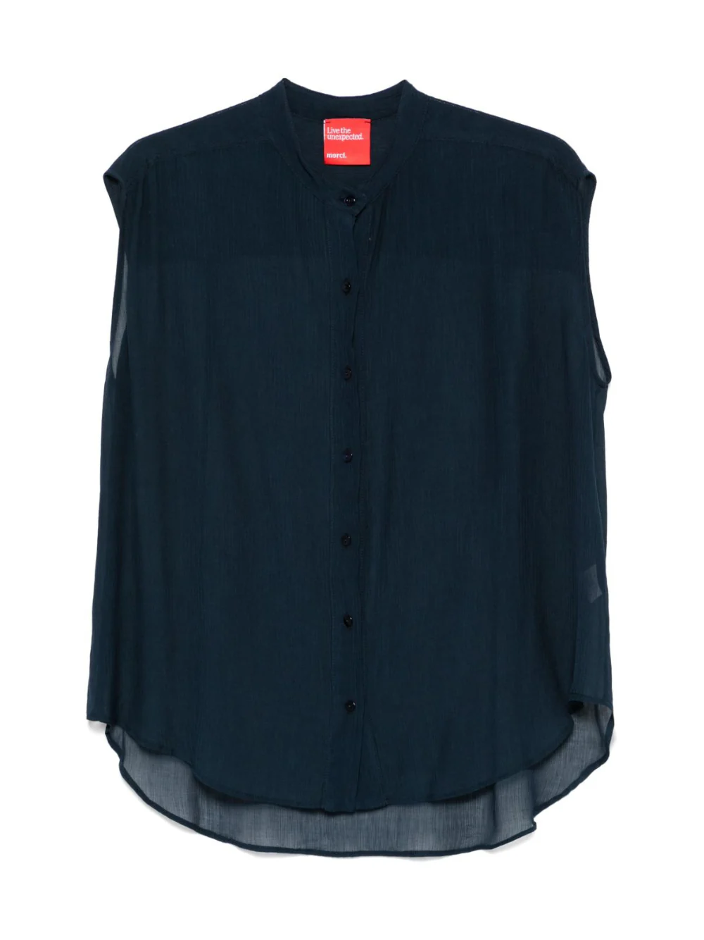 Camicia per donna Merci blu semi trasparente
