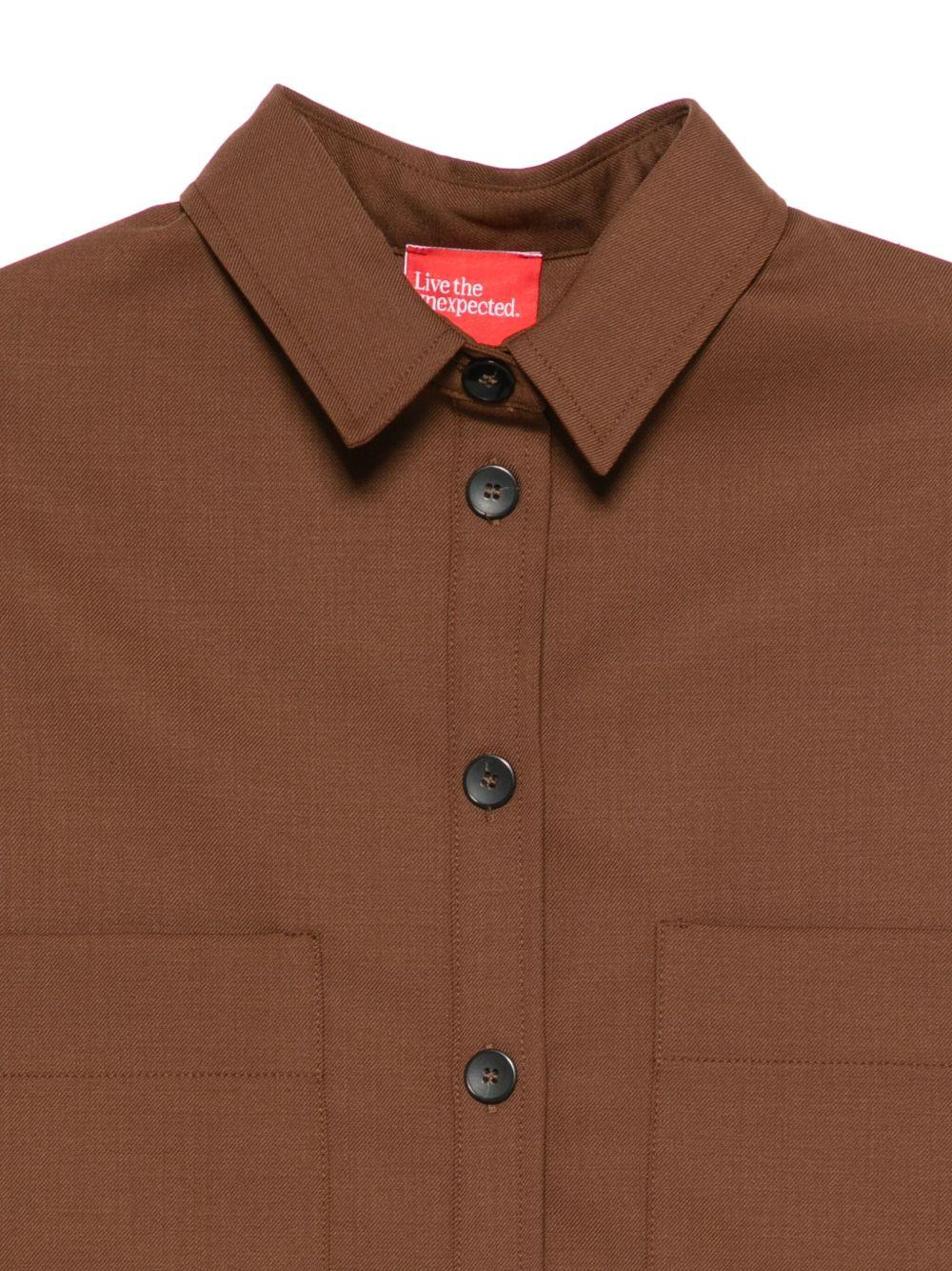 Camicia per donna Merci marrone con colletto classico - Image 3