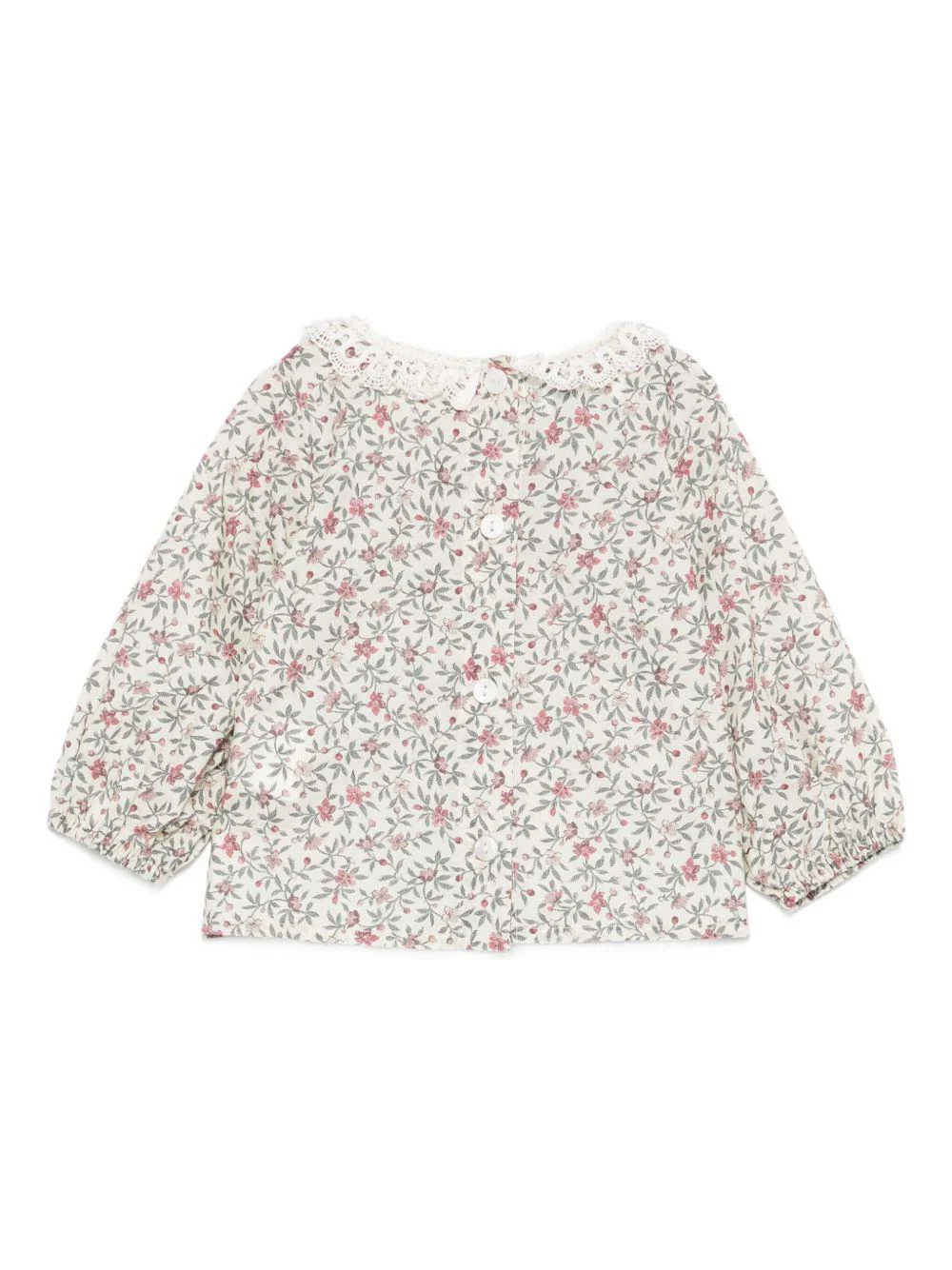 Camicia per neonata Jesurum Baby écru con stampa floreale - Image 3