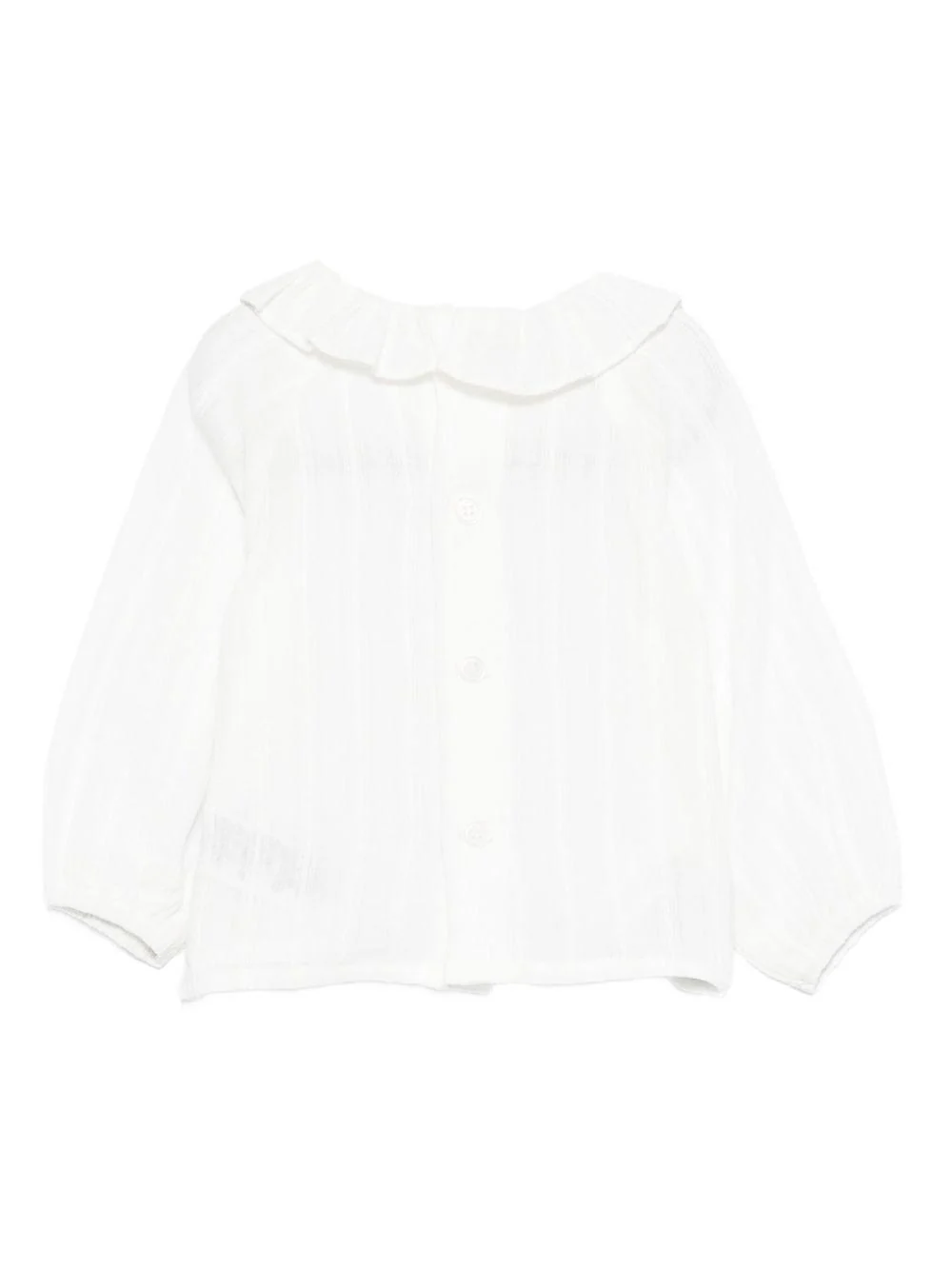 Camicia per neonata Paz Rodríguez bianca con colletto arricciato - Image 3
