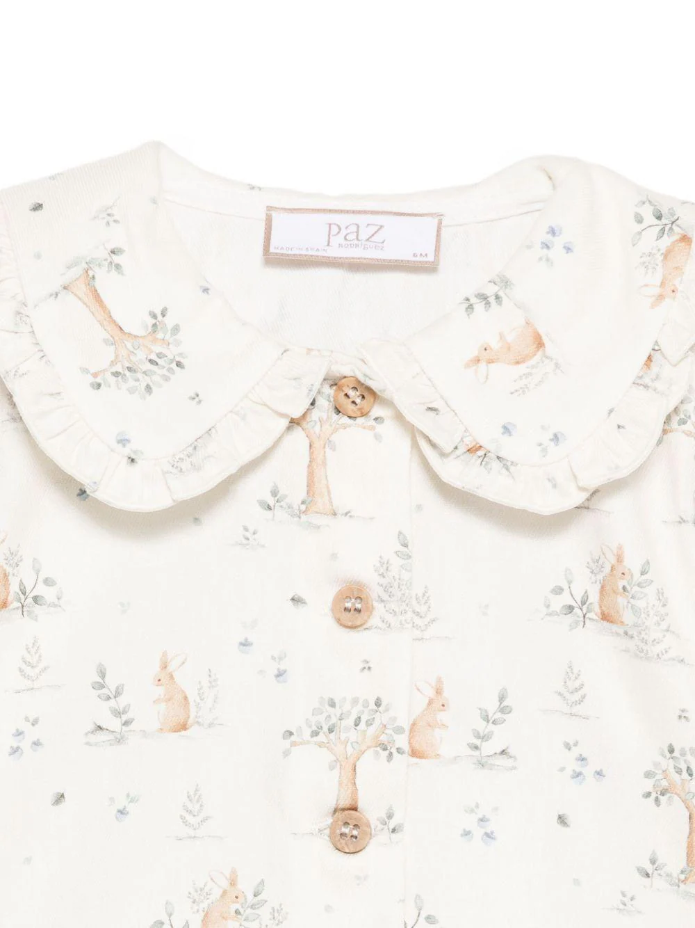 Camicia per neonata Paz Rodríguez bianca con stampa coniglio - Image 3