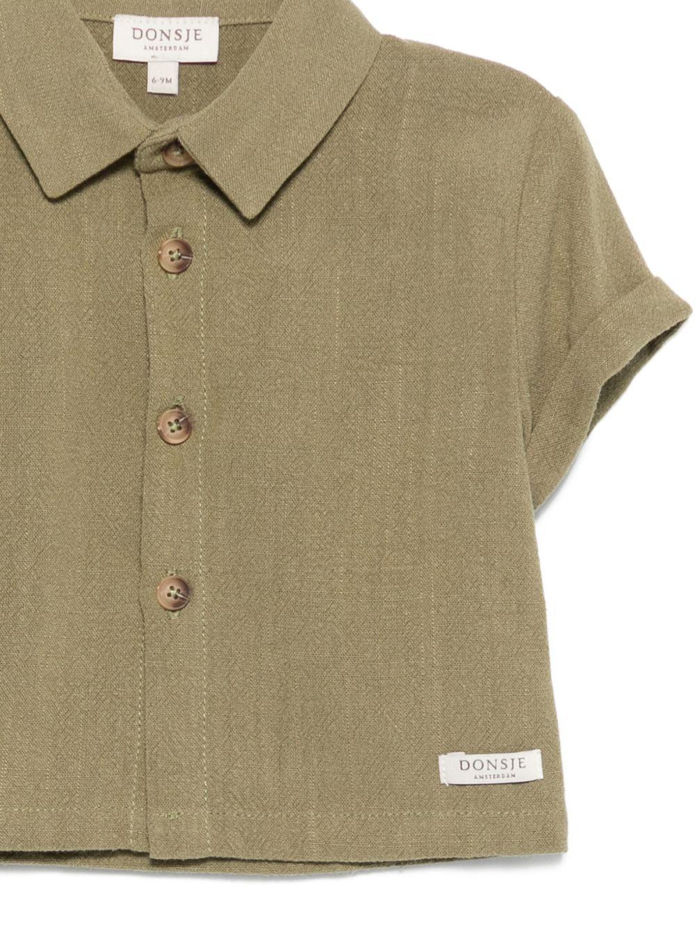 Camicia per neonato Donsje verde con design a colletto - Image 2