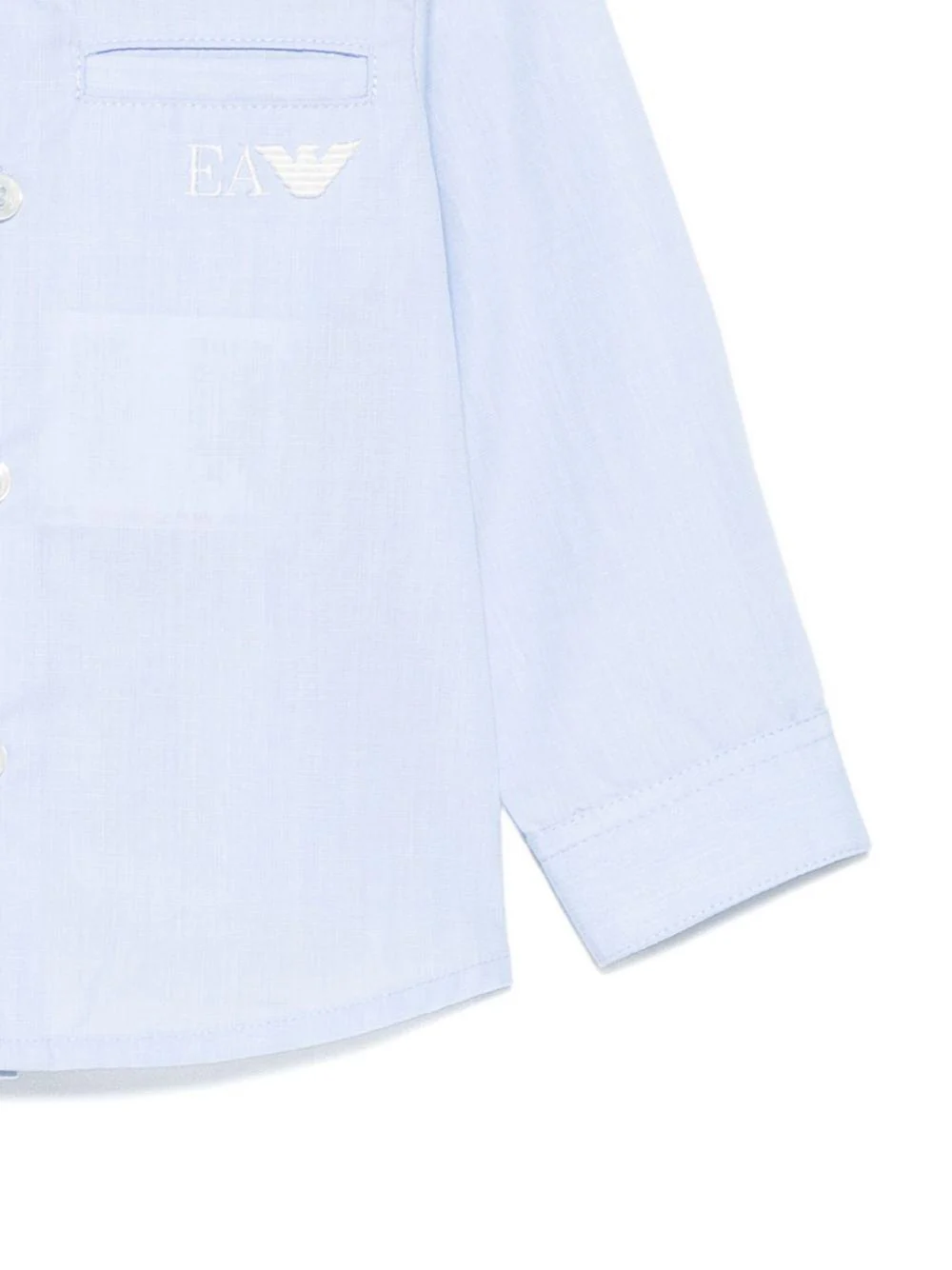 Camicia per neonato Emporio Armani Kids azzurra con dettagli ricamati - Image 3