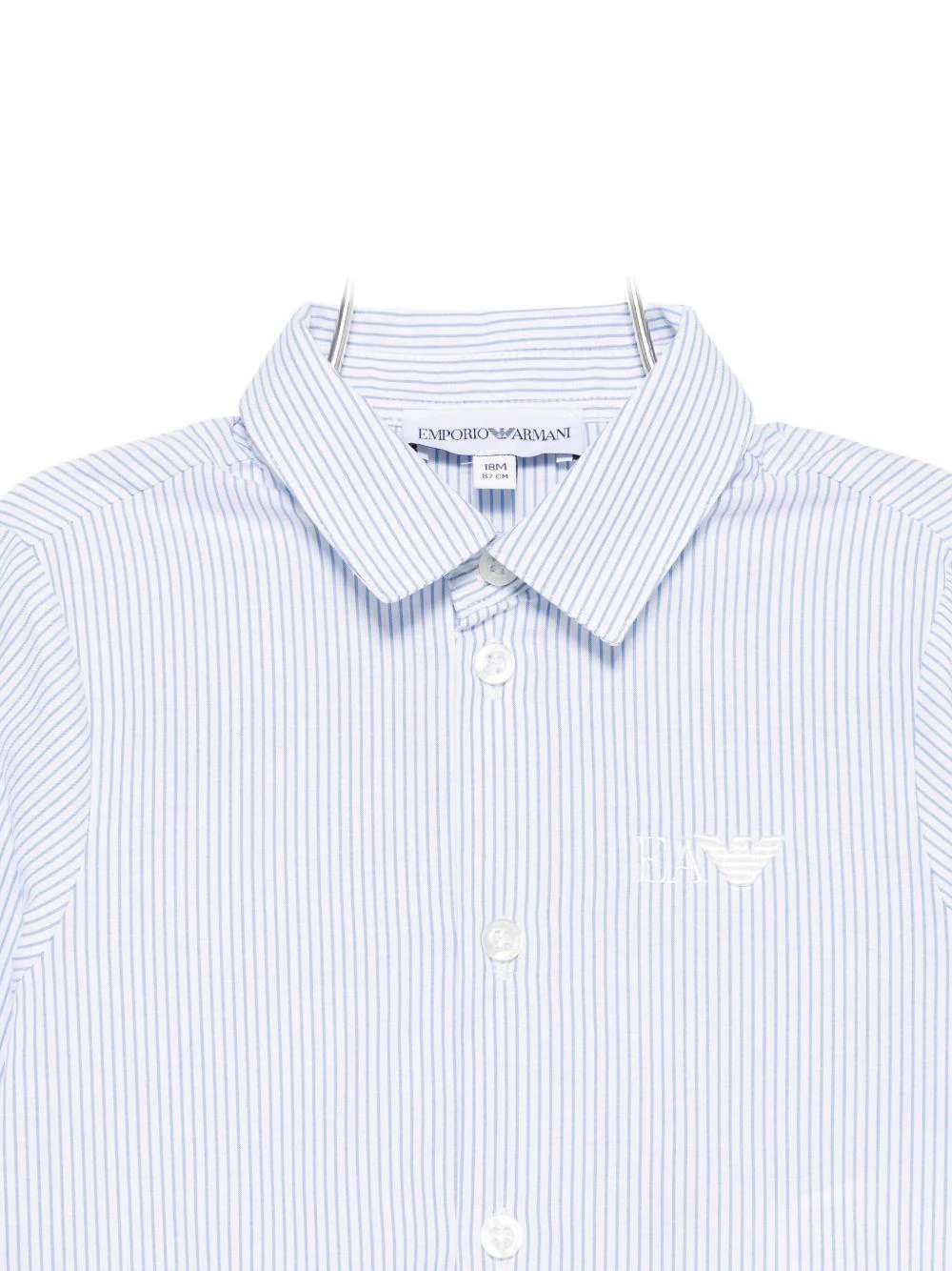 Camicia per neonato Emporio Armani Kids azzurra con motivo a righe - Image 3