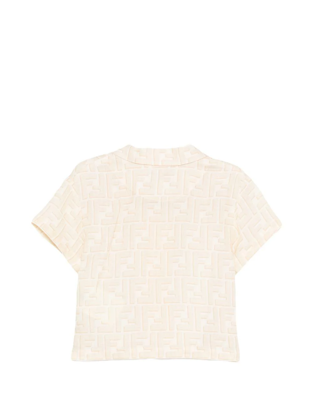 Camicia per neonato Fendi Kids beige con logo jacquard all-over - Image 2