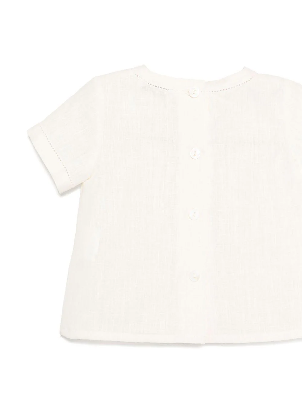Camicia per neonato JESURUM BABY Leonardo bianco con dettaglio traforato - Image 2