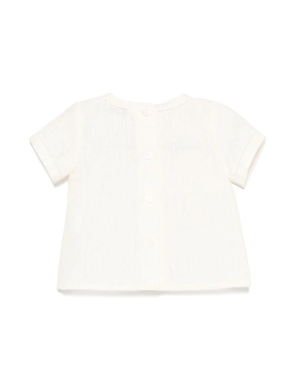 Camicia per neonato JESURUM BABY Leonardo bianco con dettaglio traforato - Image 3