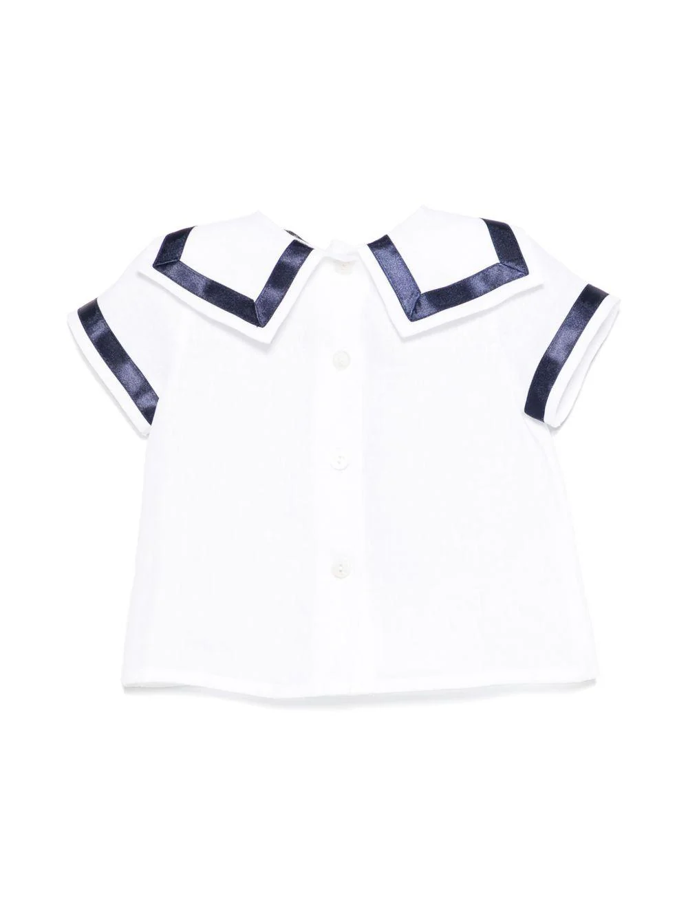 Camicia per neonato JESURUM BABY Ottavio bianco con bordo a righe - Image 3