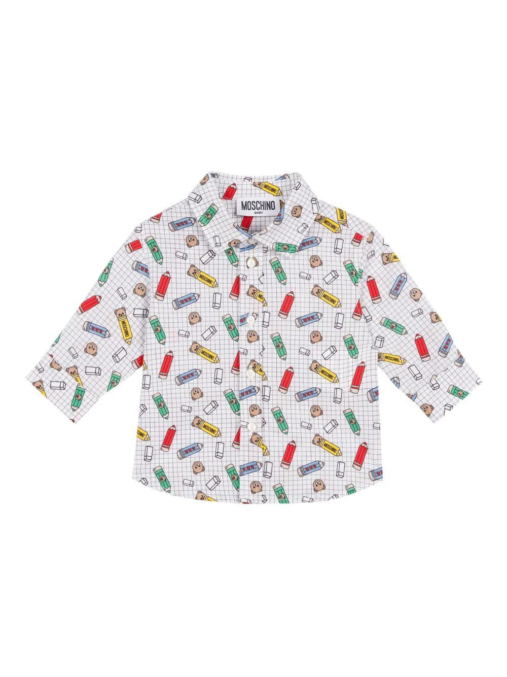 Camicia per neonato Moschino Kids bianco con stampa grafica