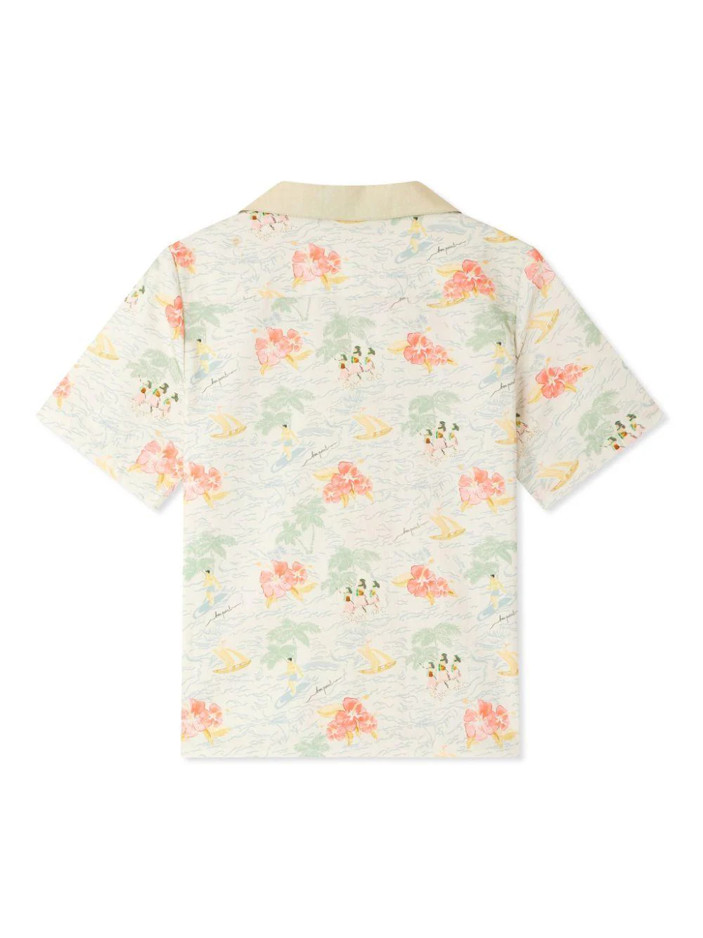 Camicia Steve per bambino Bonpoint beige con tasca sul petto - Image 3